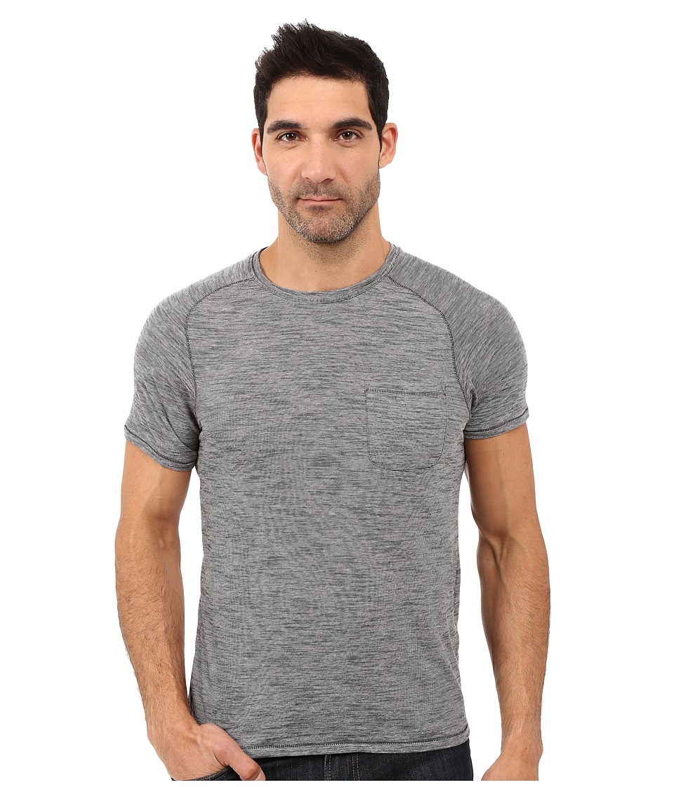 John Varvatos Star U.S.A. - Micro Stripe Knit Crew Neck w/ Chest Pocket K2527S1B (Grey) Men