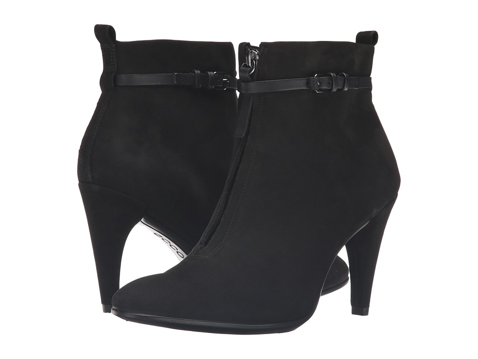 ECCO - Shape 75 Sleek Ankle Boot (Black/Black Calf Nubuck/Cow Nubuck) Women
