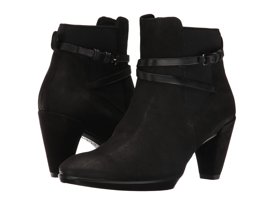 ECCO - Shape 55 Plateau Boot (Black/Black Calf Nubuck/Cow Nubuck) Women
