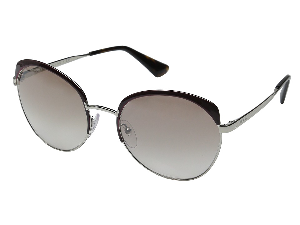 Prada 0PR 54SS Amaranth/Silver/Mirror Brown Fashion Sunglasses