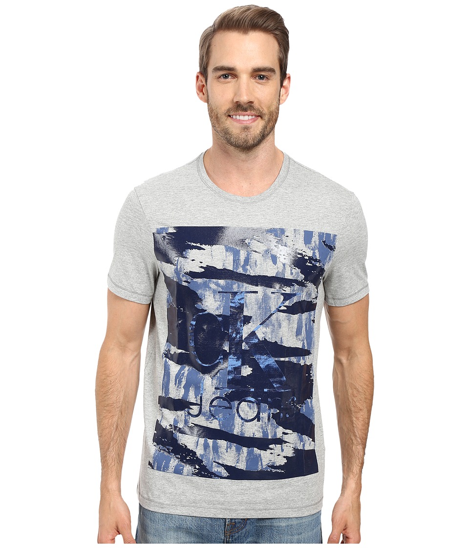 Calvin Klein Jeans - Camo Crew Neck Tee (Medium Charcoal Heather) Men