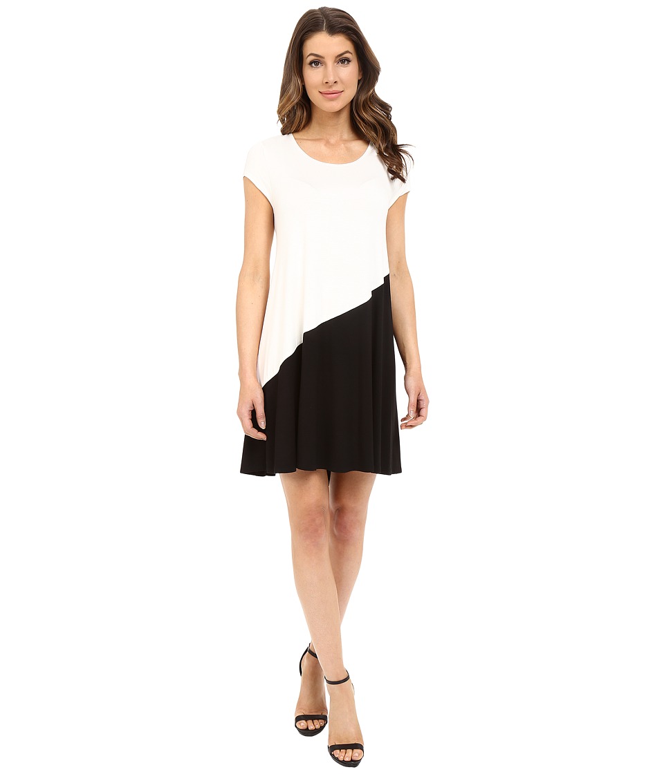 Karen Kane Color Block Maggie Trapeze Dress (Cream/Black) Women