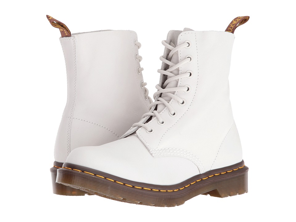 Dr. Martens - Pascal 8-Eye Boot (White Virginia) Women's Lace-up Boots