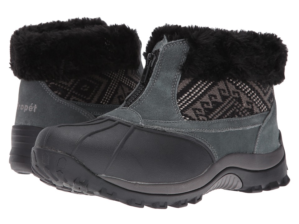 Propet Blizzard Ankle Zip II (Black/Aztec Knit) Women