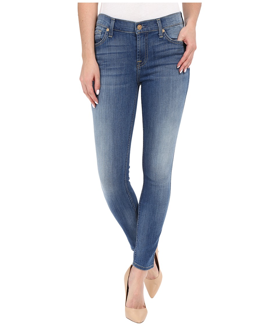 7 For All Mankind The Ankle Skinny with Contrast Squiggle in Supreme Vibrant Blue (Supreme Vibrant Blue) Women