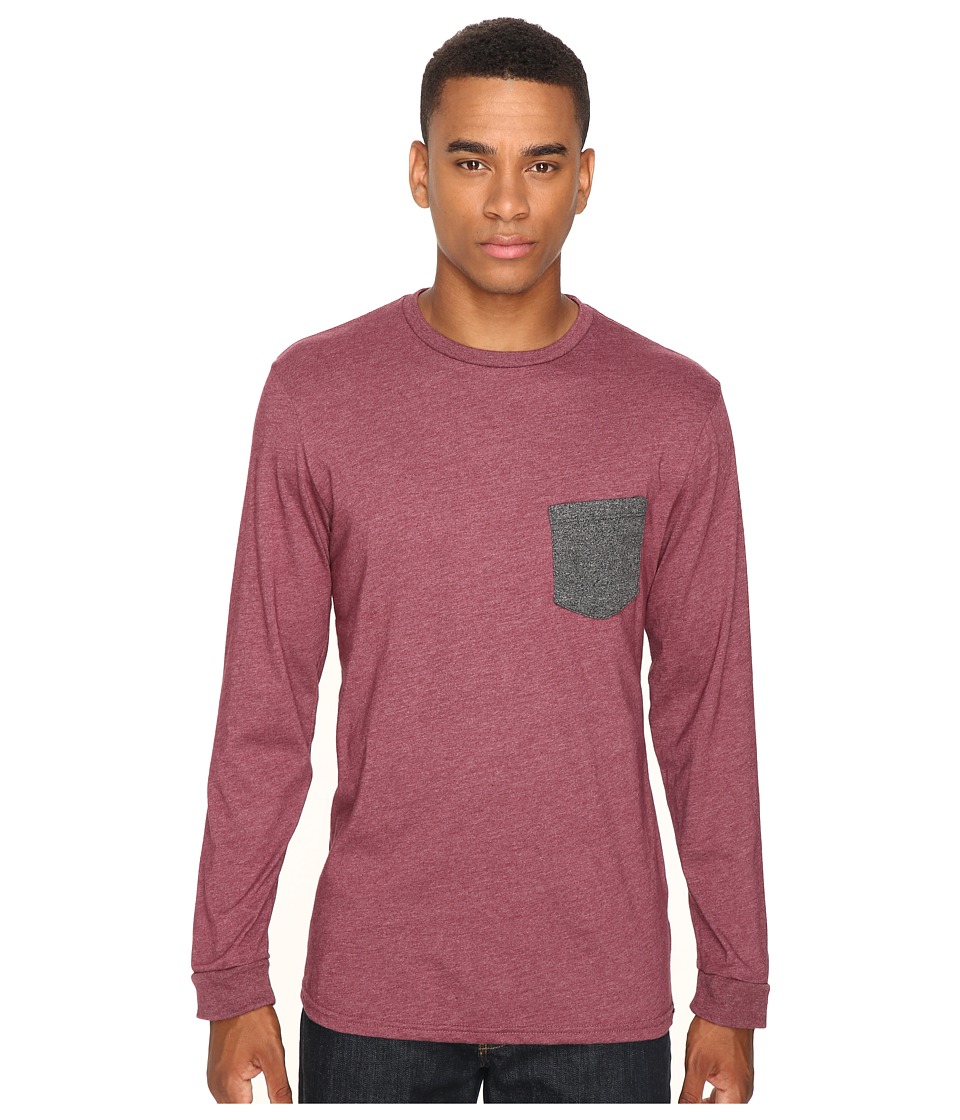 Volcom - New Twist Long Sleeve Pocket Tee (Merlot Heather) Men