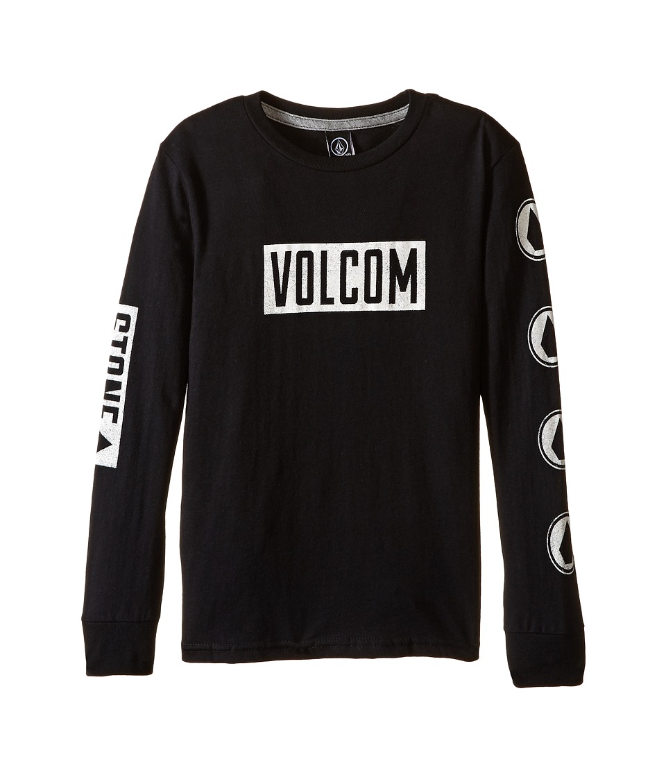 Volcom Kids - Knock Long Sleeve Tee (Toddler/Little Kids) (Black) Boy