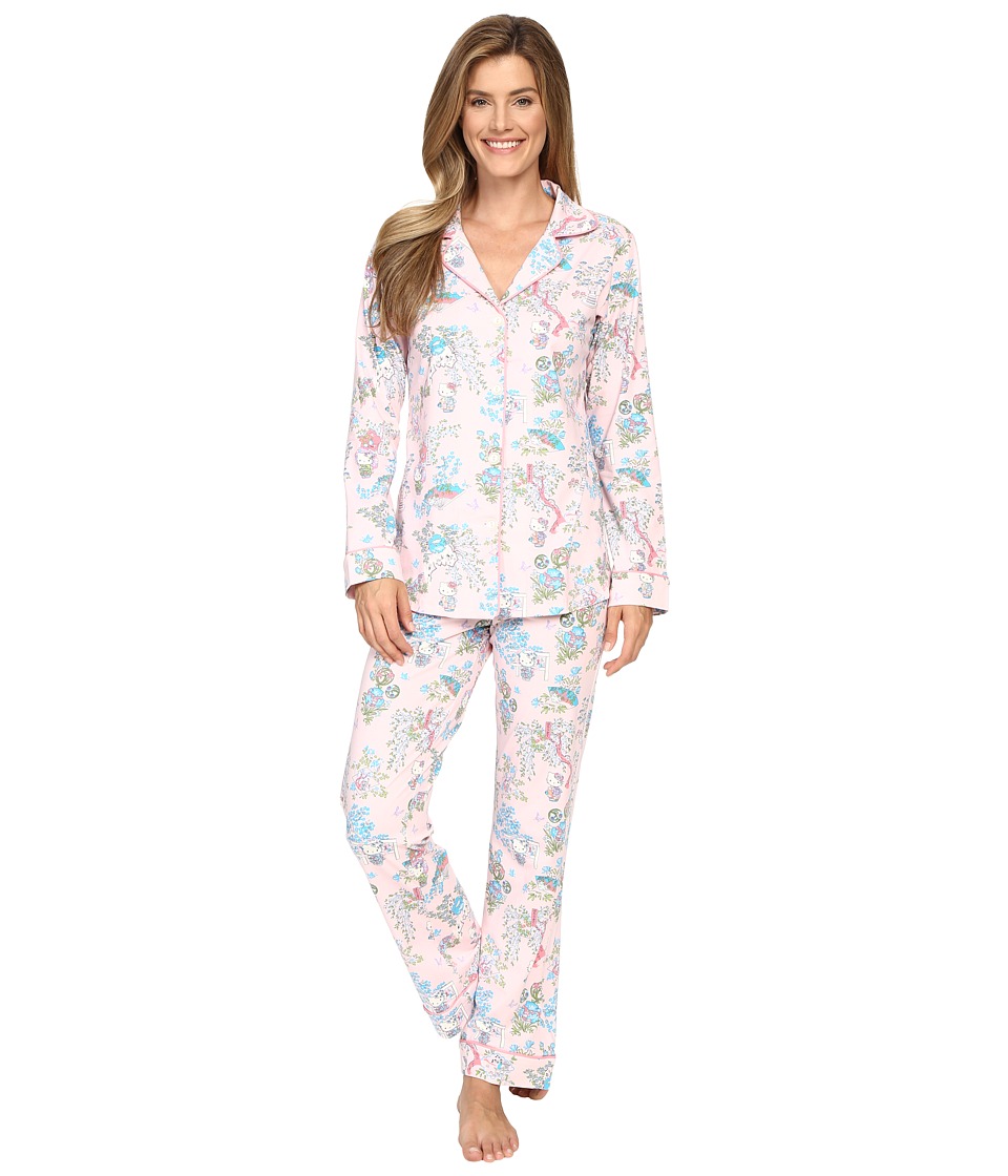 BedHead - Long Sleeve Classic Bottom Pajama Set (Hello Kitty Geisha) Women's Pajama Sets