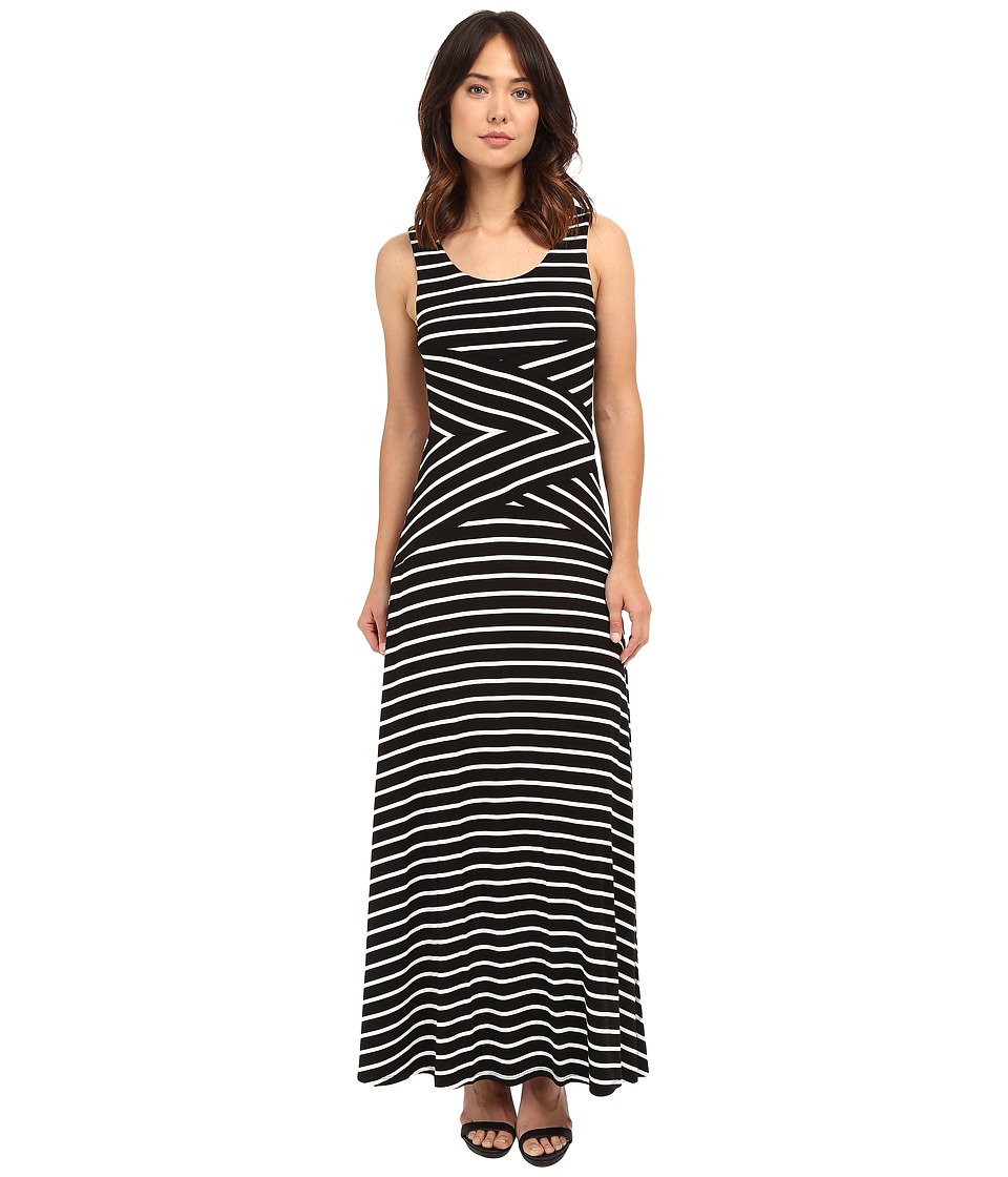 Calvin Klein Maxi Stripe Dress Black Combo 2 Womens Dress