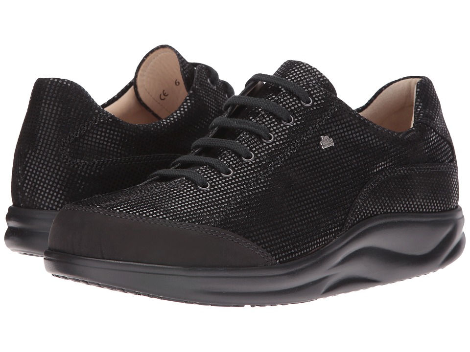 Finn Comfort Busan (Black Points Buggy) Women's Lace Up Moc Toe Shoes