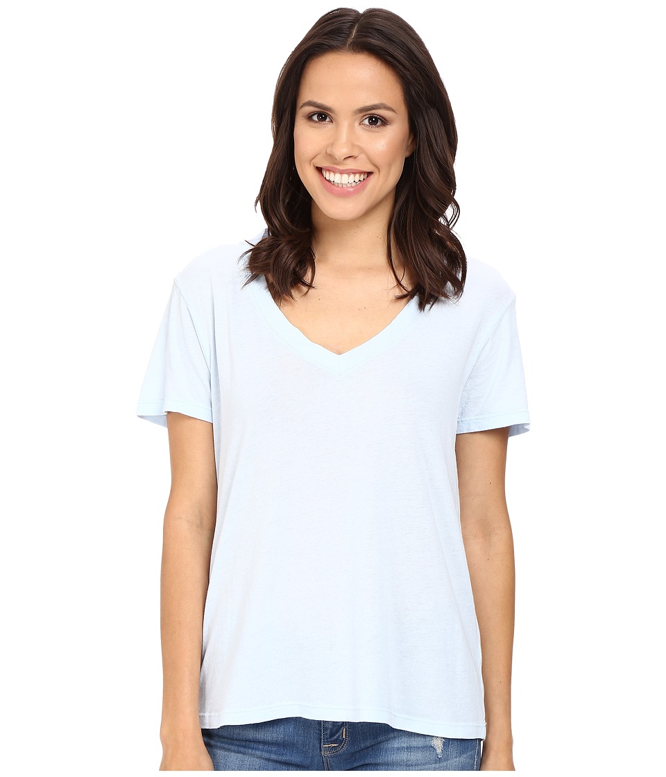 Splendid - Modal Cotton Jersey V-Neck Tee (Crystal Blue) Women