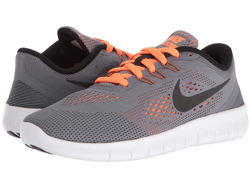 Nike Kids Free RN (Big Kid) (Cool Grey/Total Orange/White/Black) Boys Shoes