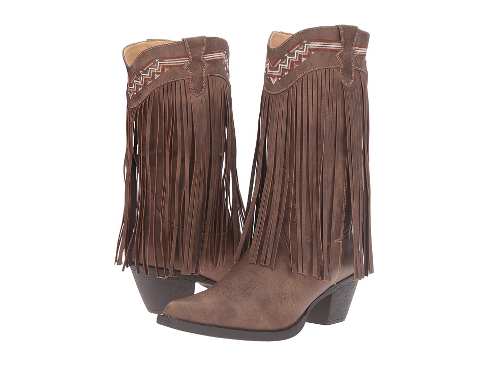Roper Fringes (Brown Faux Leather) Cowboy Boots
