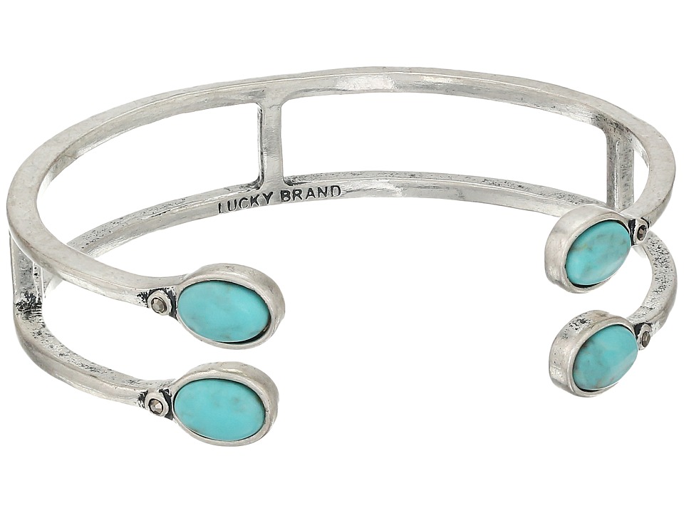 Lucky Brand Set Stone Turquoise Bracelet Medium Grey Bracelet