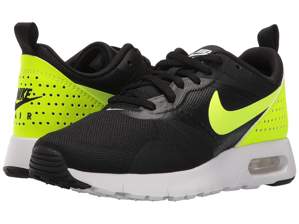 Nike Kids Air Max Tavas GS (Big Kid) (Black/White/Volt) Boys Shoes