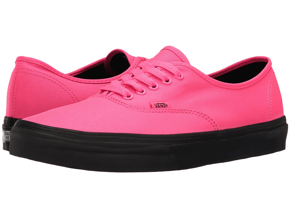 Vans Authentic ((Black Outsole) Neon Pink/Black) Skate Shoes