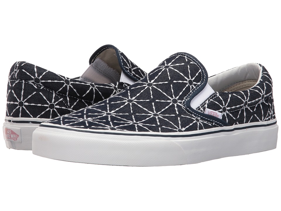 Vans Classic Slip-On ((Quilted Denim) Dress Blues/Zephyr) Skate Shoes