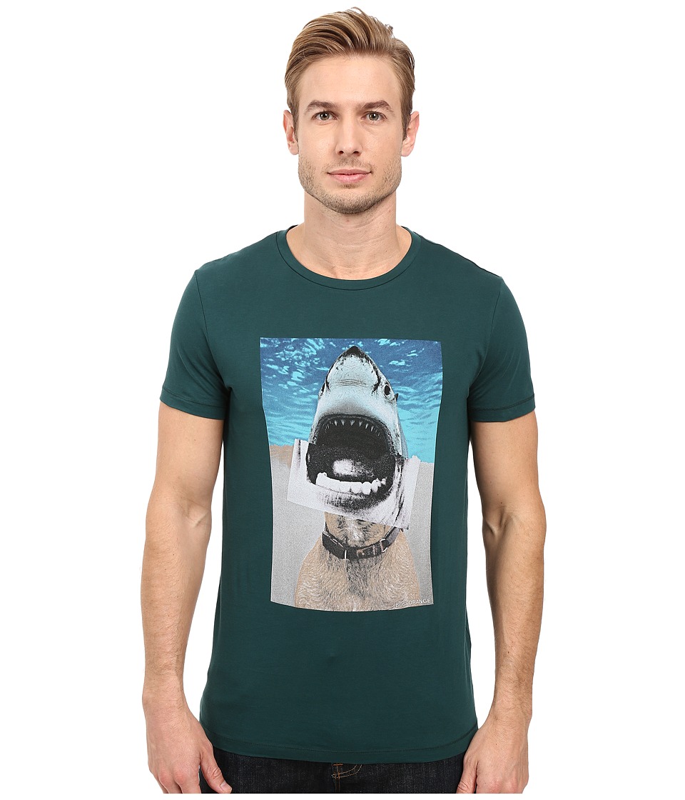 BOSS Orange - Treyno 1 Shark Dog Pima Cotton T-Shirt (Green) Men
