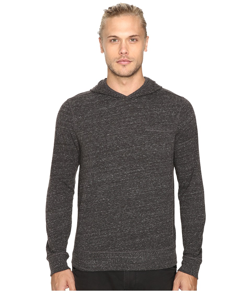 John Varvatos Star U.S.A. - Long Sleeve Pullover Knit Hoodie w/ Chest Pocket and Flatlocked Seam Details K2761S3B (Coal) Men