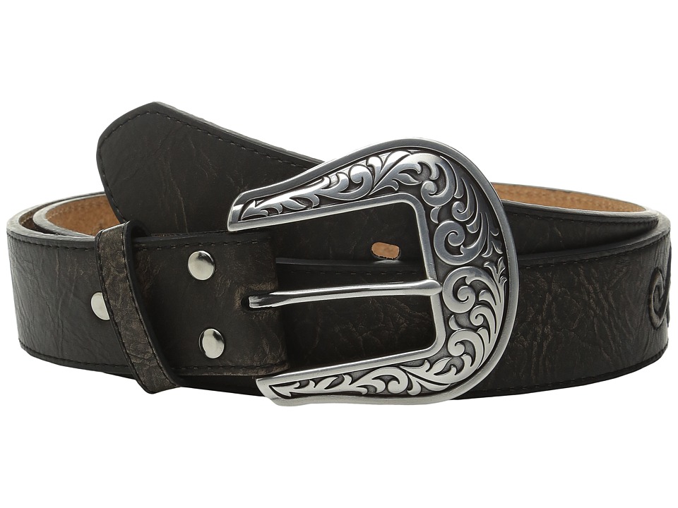 M&F Western Scroll with Round Concho Belt (Black) Women