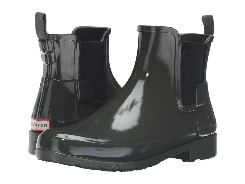 Hunter - Original Refined Chelsea Gloss (Dark Olive) Women