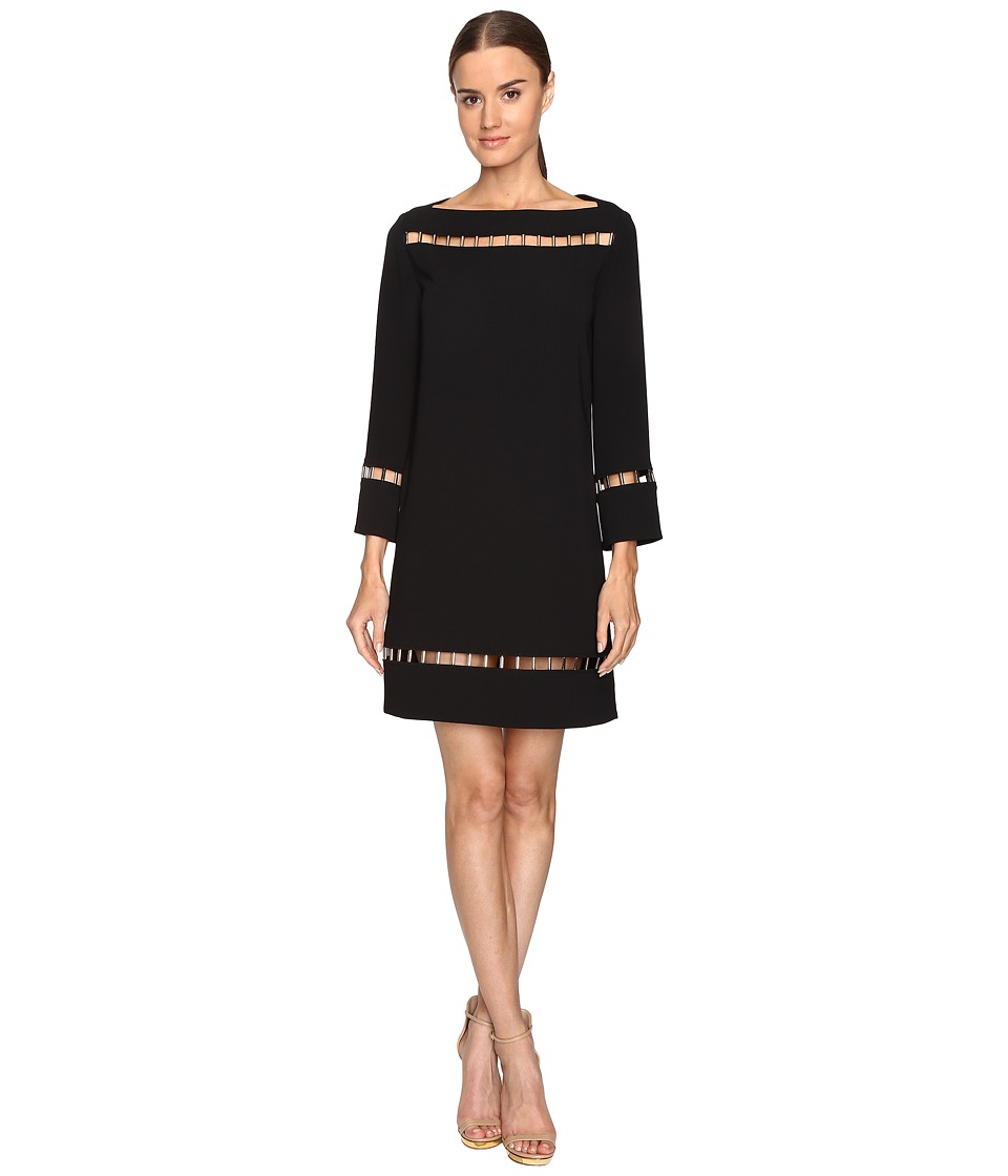 Versace Collection Long Sleeve Boat Neck Dress (Black) Women