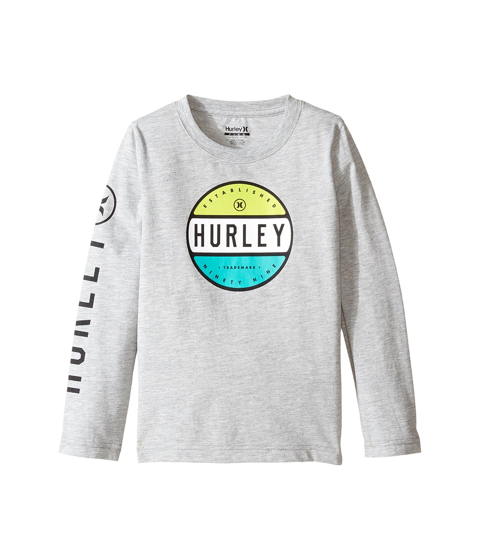 Hurley Kids Petro Long Sleeve Tee (Little Kids) (Dark Grey Heather) Boy