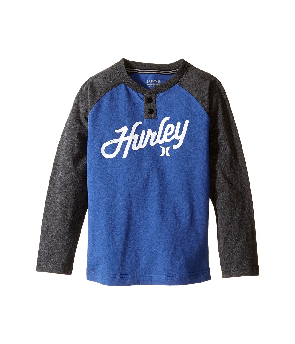 Hurley Kids Thermal Raglan Henley (Little Kids) (Lyon Blue Heather) Boy