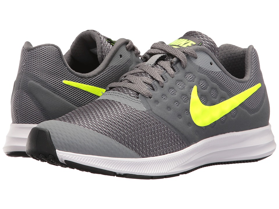 Nike Kids Downshifter 7 (Big Kid) (Cool Grey/Volt/Dark Grey/White) Boys Shoes