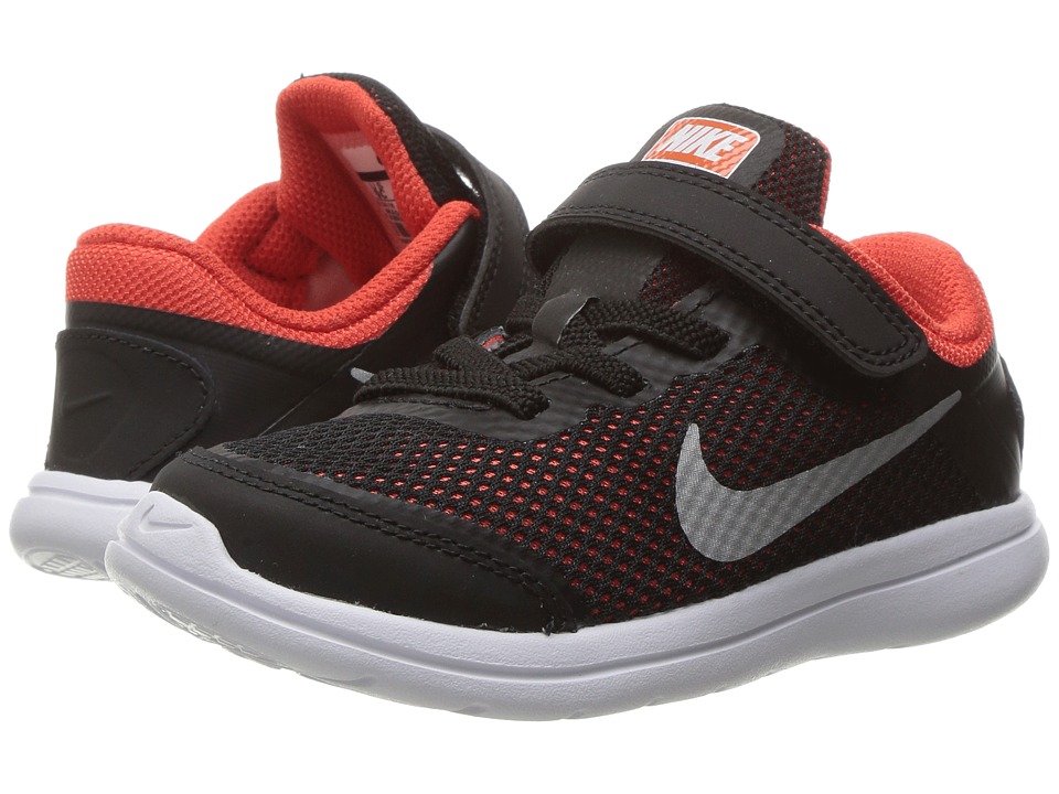 Nike Kids Flex 2016 RN (Infant/Toddler) (Black/Metallic Silver/Max Orange/Orchid) Boys Shoes
