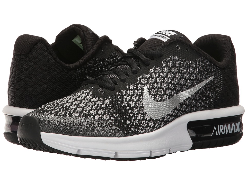Nike Kids Air Max Sequent 2 (Big Kid) (Black/Metallic Silver/Dark Grey) Boys Shoes