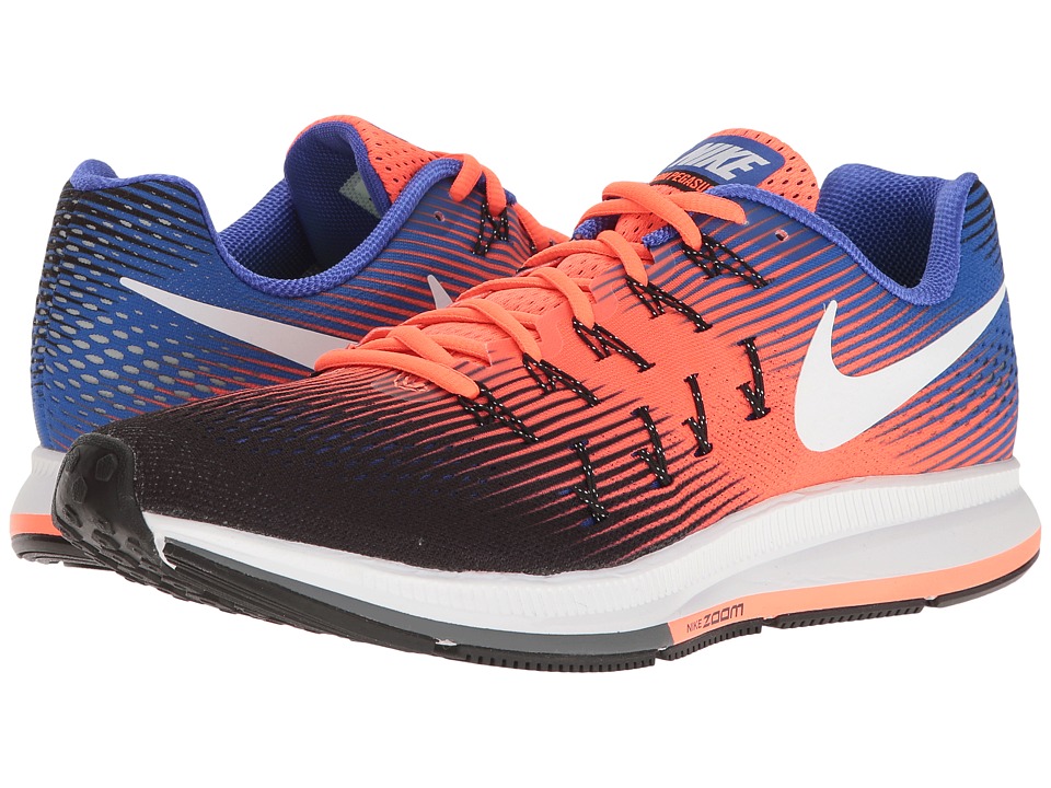 Nike Air Zoom Pegasus 33 (Black/White/Hyper Orange/Paramount Blue) Men