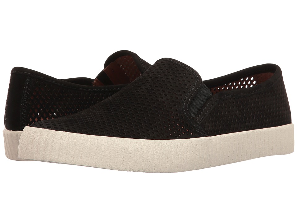 Frye Camille Perf Slip (Black Oiled Nubuck) Women