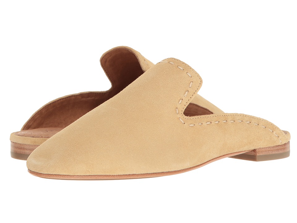 Frye Gwen Pickstitch Slide (Ivory Soft Oiled Suede) Women