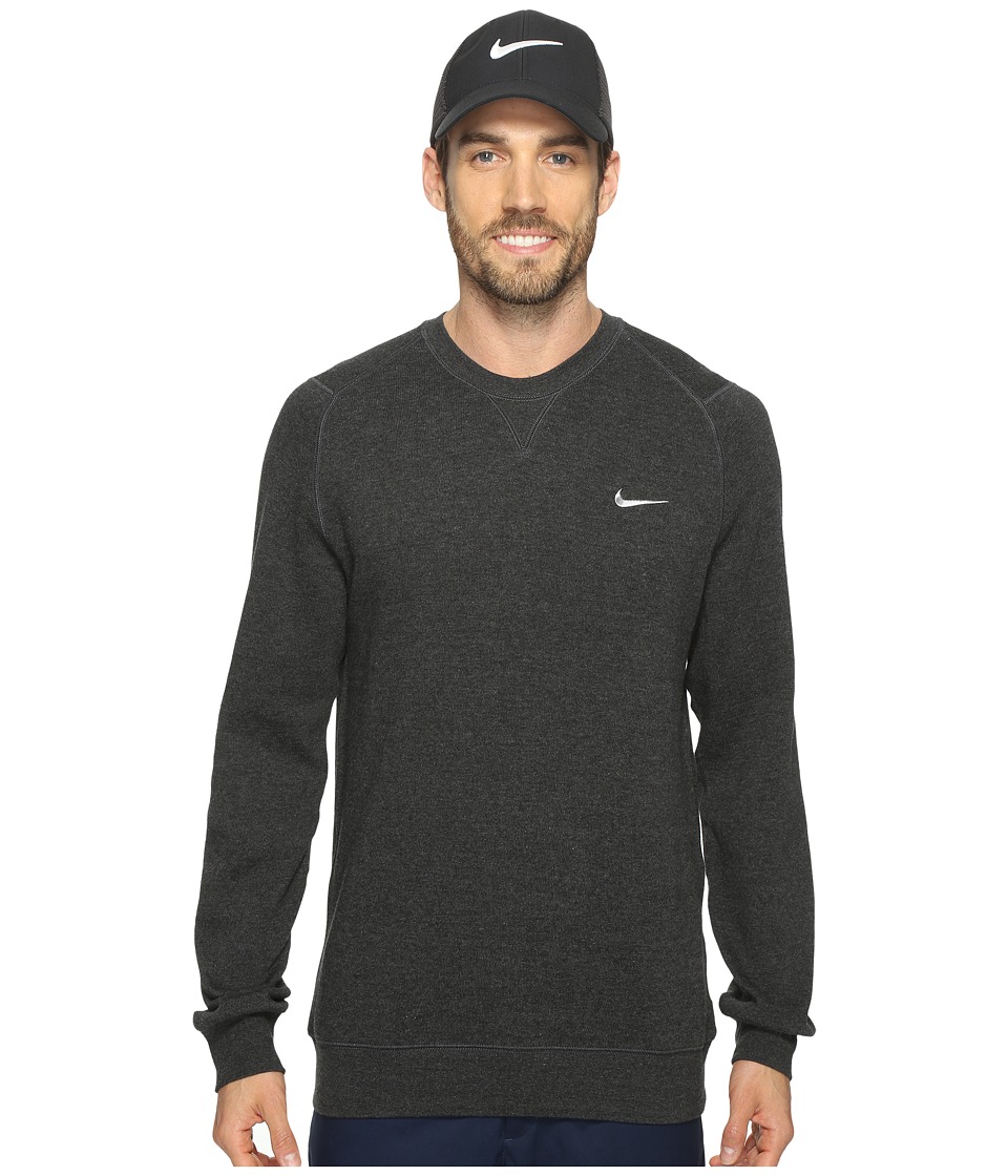 Nike Golf Range Sweater Crew (Black Heather/Metallic Silver) Men