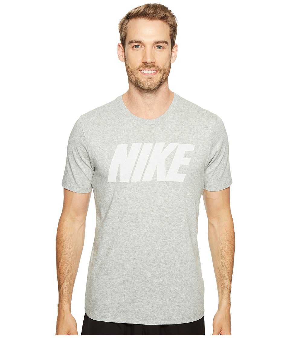 Nike Dry Block Training T-Shirt (Dark Grey Heather/White) Men
