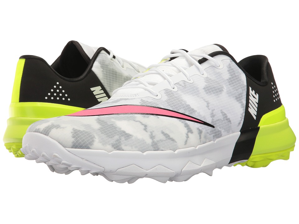 Nike Golf Flex (White/Racer Pink/Black/Volt) Men