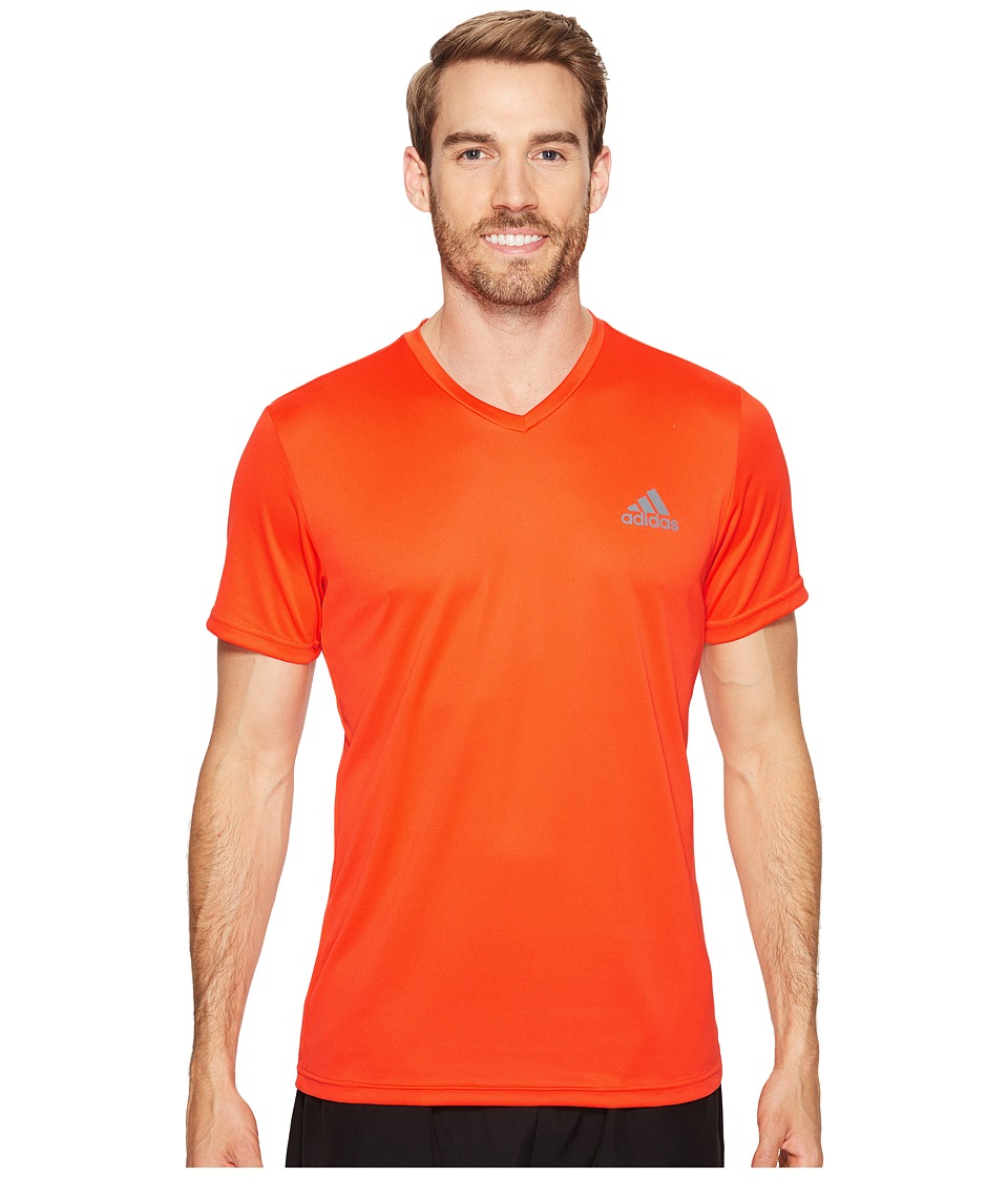 adidas Essential Tech V-Neck Tee (Energy S17/Vista Grey S15) Men