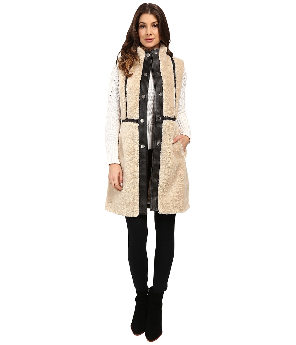NIC+ZOE - Trimmed Shearling Vest (Rainy Day) Women