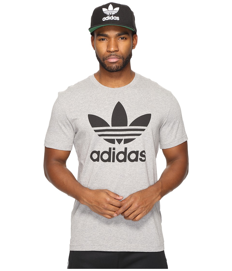 adidas Originals Originals Trefoil Tee (Medium Grey Heather/Medium Grey Heather) Men