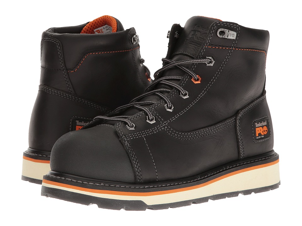 Timberland PRO Gridworks 6 Alloy Safety Toe Boot (Black Full-Grain Leather) Men
