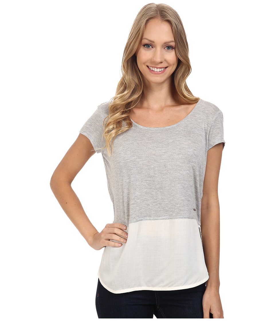 Calvin Klein Jeans - Short Sleeve Mixed Media Tee (Light Grey Heather) Women