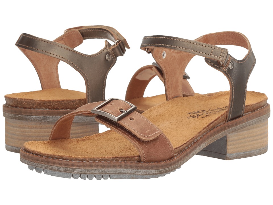 Naot Footwear Boho (Latte Brown Leather/Pewter Leather) Women
