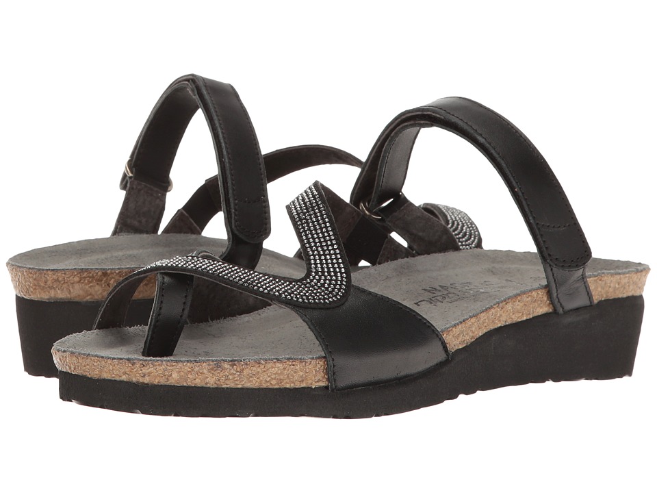 Naot Footwear Giovanna (Black Raven Leather/Gunmetal Rivets) Women