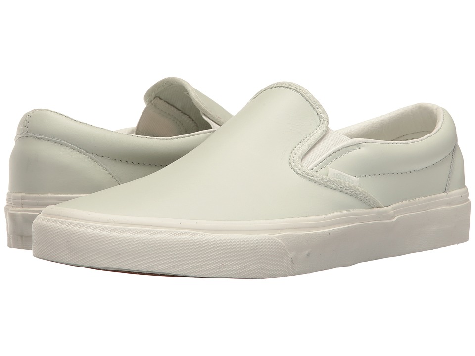 Vans Classic Slip-On ((Leather) Zephyr Blue/Blanc De Blanc) Skate Shoes