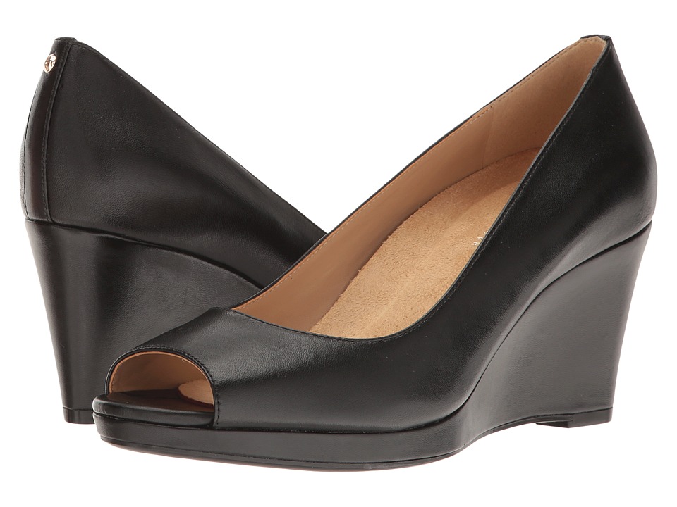 Naturalizer - Olivia (Black Leather) Women's Wedge Shoes