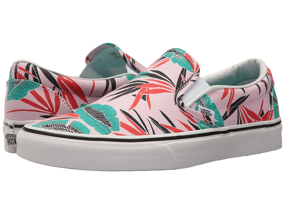 Vans Classic Slip-On ((Tropical Leaves) Pink Lady) Skate Shoes