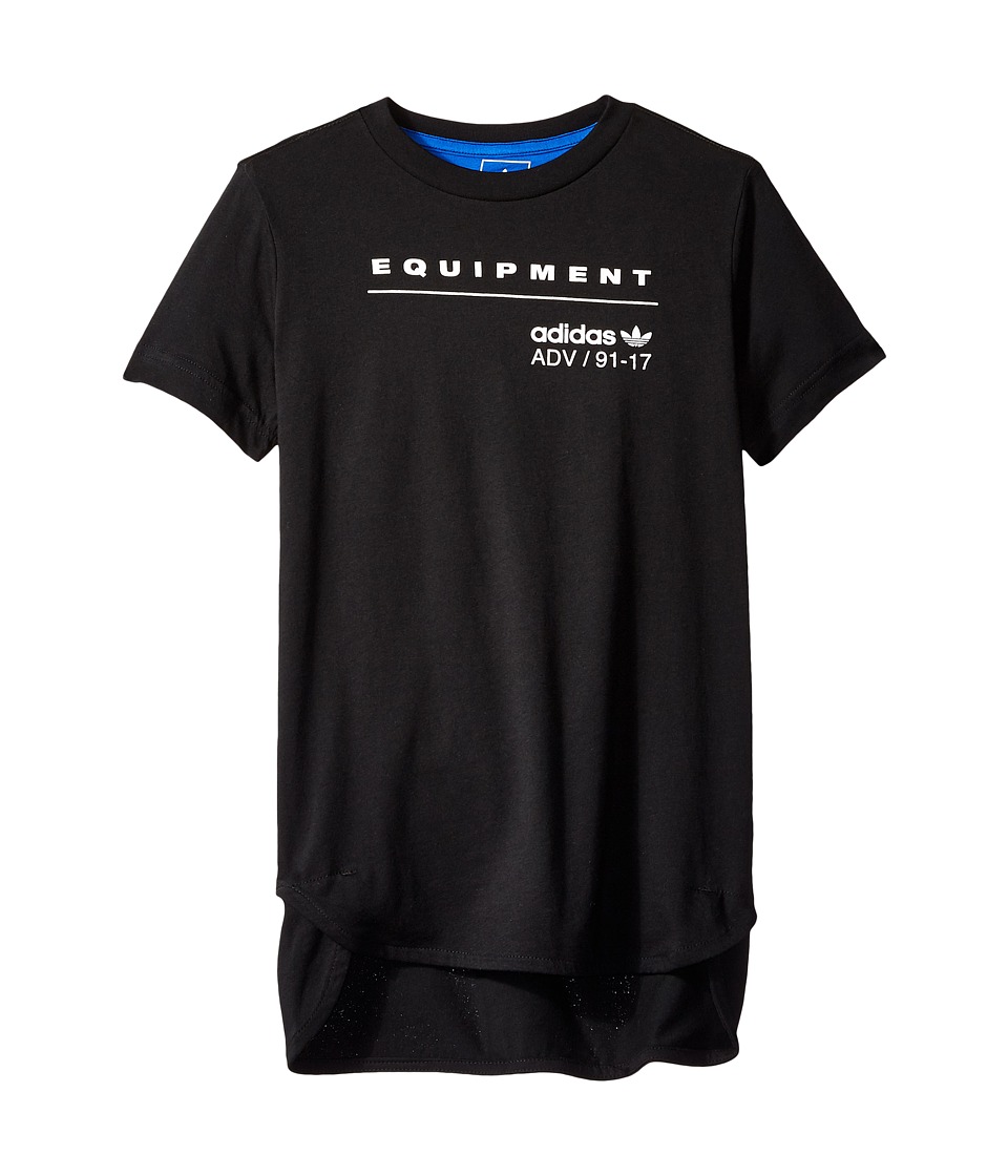 adidas Originals Kids EQT L Tee (Toddler/Little Kids/Big Kids) (Black/Blue) Boy