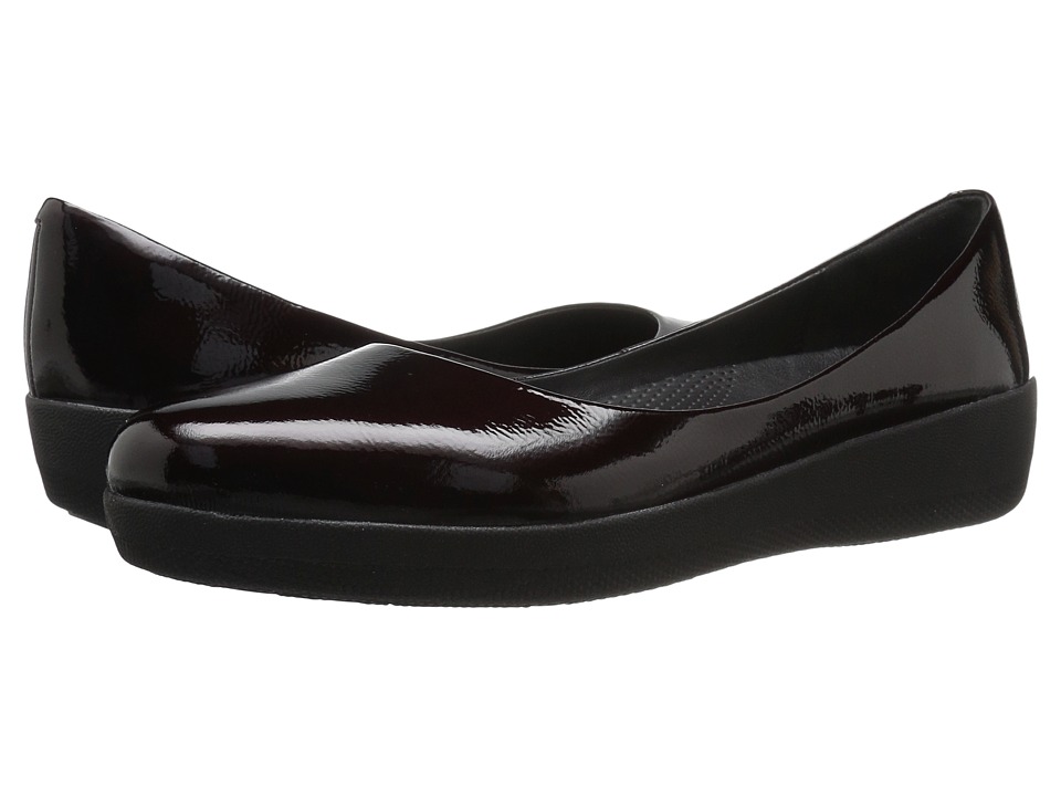 FitFlop - Patent Superballerina (Dark Cherry) Women