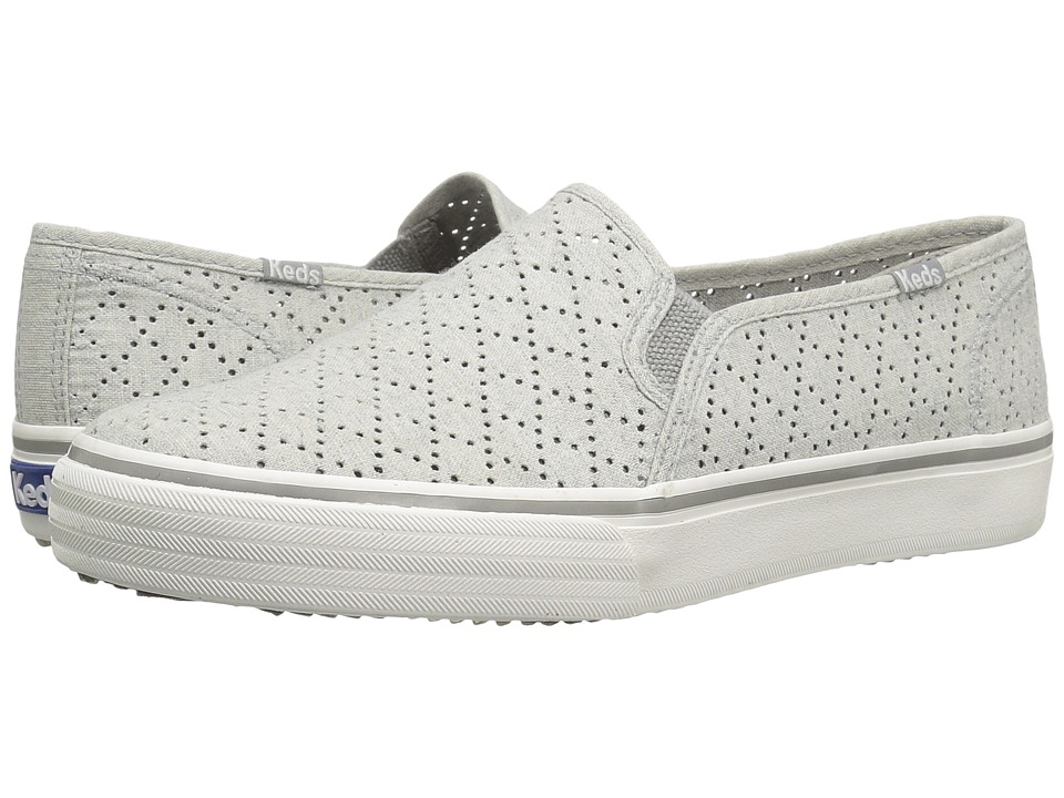 Keds Double Decker Perforated Canvas (Light Gray) Women